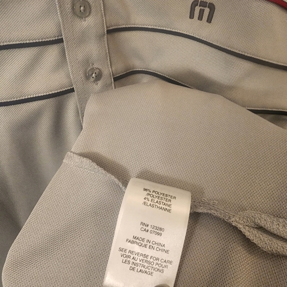 Travis Mathew Gray Striped Golf Polo Shirt Mens Size Medium - Picture 5 of 8